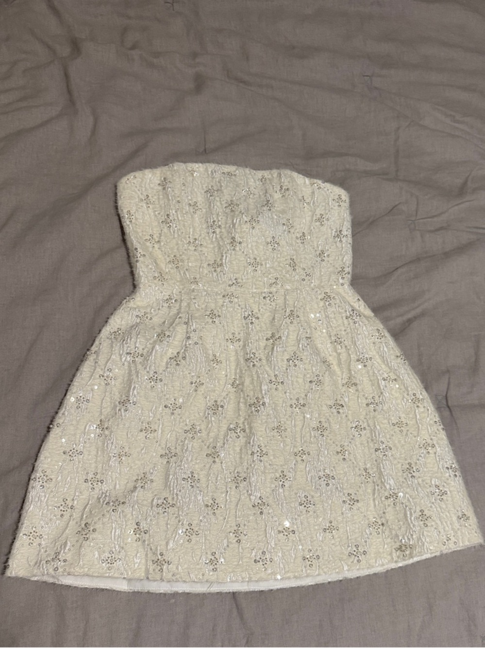 PALACE PROMENADE STRAPLESS MINI DRESS WHITE - Picture 3 of 3